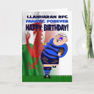 Llanharan RFC Fanatic Forever Rugby Birthday Card