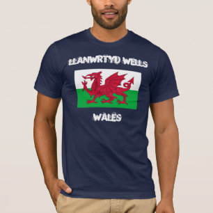 Llanwrtyd Wells, Wales with Welsh flag T-Shirt