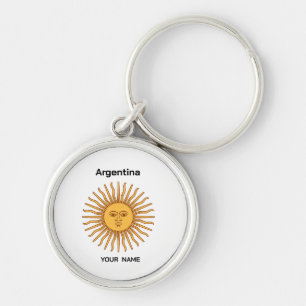 Llavero Argentina Sol de Mayo Nombre Personalizado Key Ring