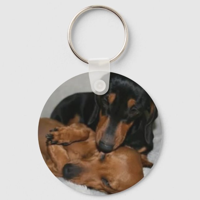 Llavero Botón Básico teckels Key Ring (Front)