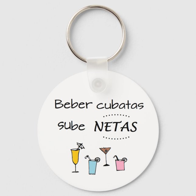 Llavero de beber cubatas sube netas key ring (Front)
