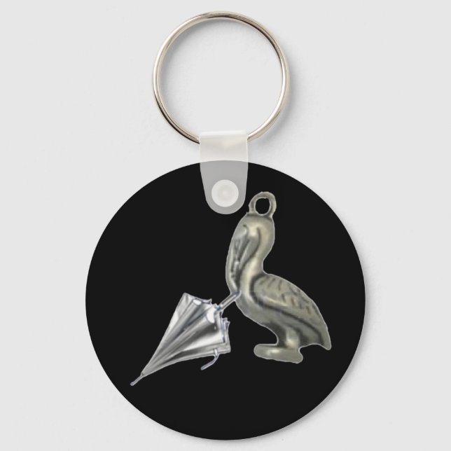 Llavero de pelícano con paragüas key ring (Front)