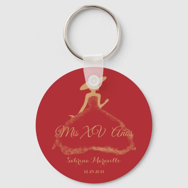 Llavero tipo chapa, red key charra, wester llavero ring (Front)