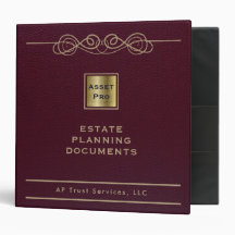 LLC: Personalized Burgundy Leather Monogram Binder