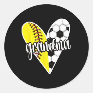 Ller Grandma Proud Softll Soccer Player Grandma Classic Round Sticker