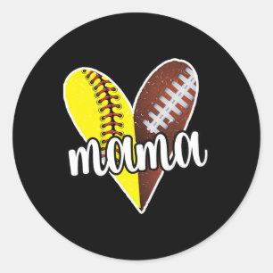 Ller Mama Proud Softll Footll Player Ll Mom Classic Round Sticker