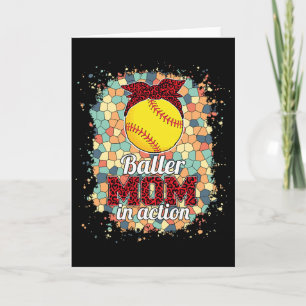 Ller Mom In Action - Leopard Softll Mom Tee For Wo Card