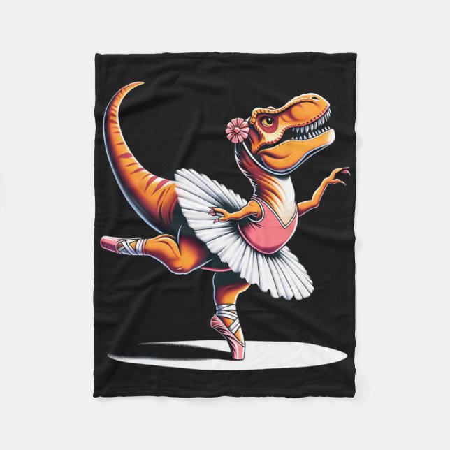 Llerina T-rex Dancing  Fleece Blanket (Front)