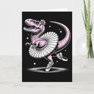 Llet Dancing T-rex In Tutu And Slippers  Card