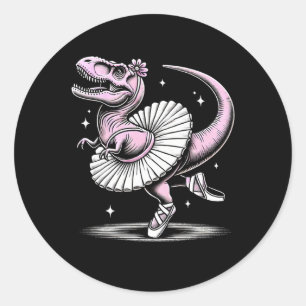 Llet Dancing T-rex In Tutu And Slippers  Classic Round Sticker
