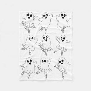 Llet Ghost Dancing Dancer Dance Teacher Halloween Fleece Blanket