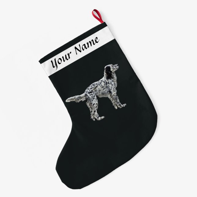 LLewellin Setter Large Christmas Stocking (Back (Hanging))