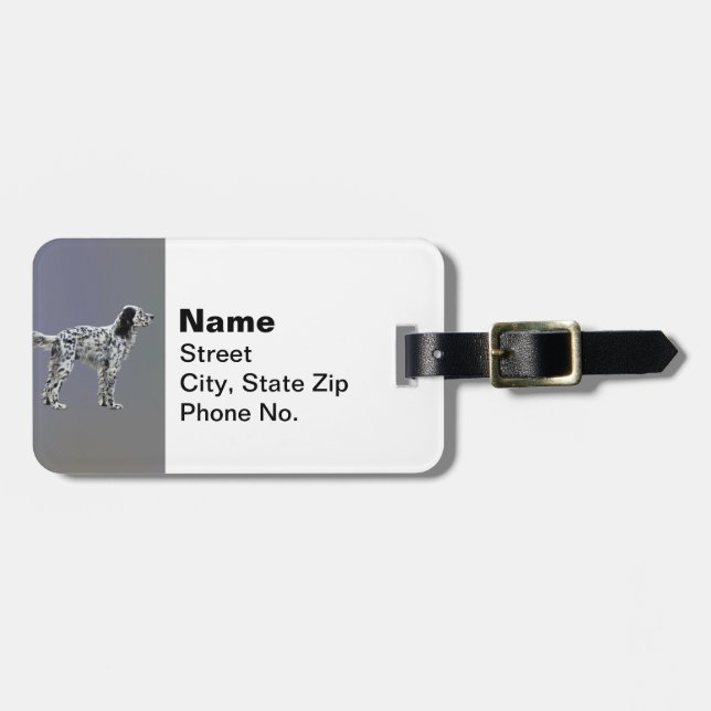 LLewellin Setter Luggage Tag (Front Horizontal)