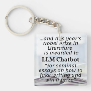 LLM Chatbot Nobel Prize Winner in Literature Key Ring
