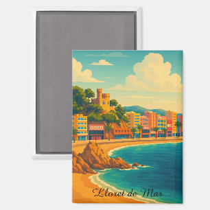 Lloret de Mar Spain Vintage Travel Art Magnet
