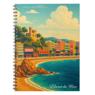 Lloret de Mar Spain Vintage Travel Art Notebook