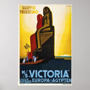 Lloyd Triestino MS Victoria Vintage Travel Poster