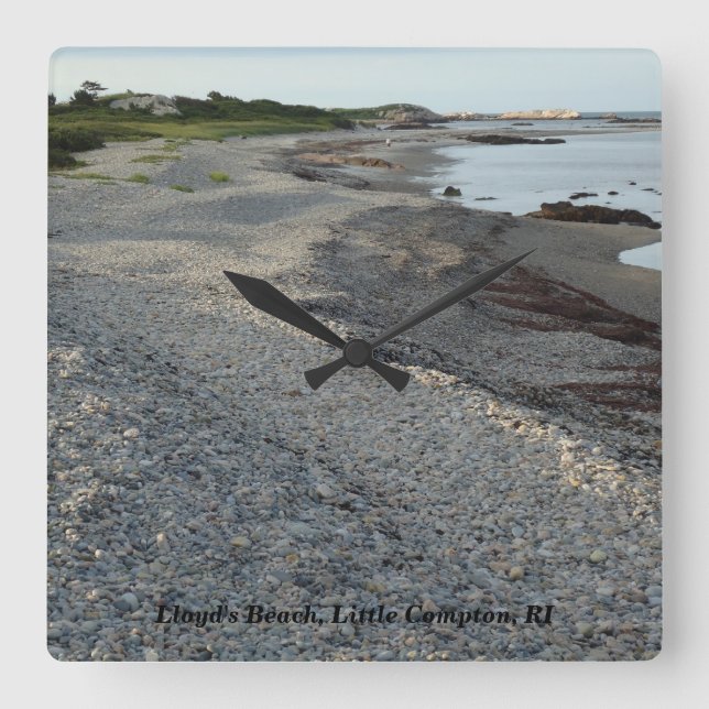 Lloyd's Beach, Little Compton, RI Square Wall Clock (Front)