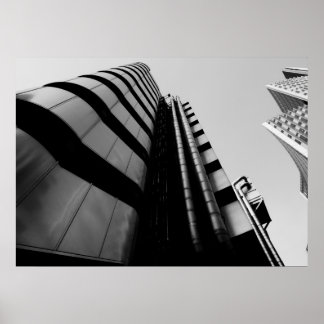 Lloyds Building central London black and white Poster