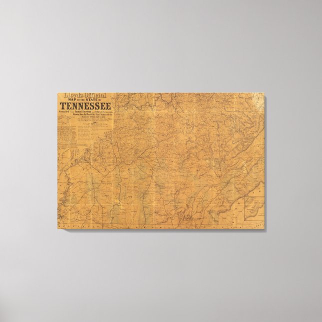 Lloyd's official map of the state of Tennessee Canvas Print (Front)