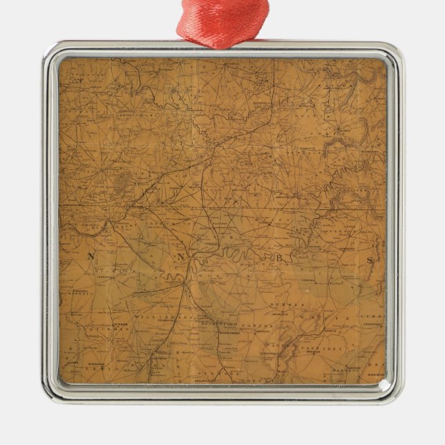 Lloyd's official map of the state of Tennessee Metal Tree Decoration (Front)
