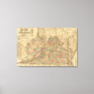 Lloyd's official map of the State of Virginia Canvas Print
