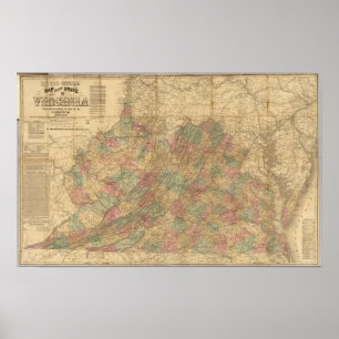 Lloyd's official map of the State of Virginia Poster