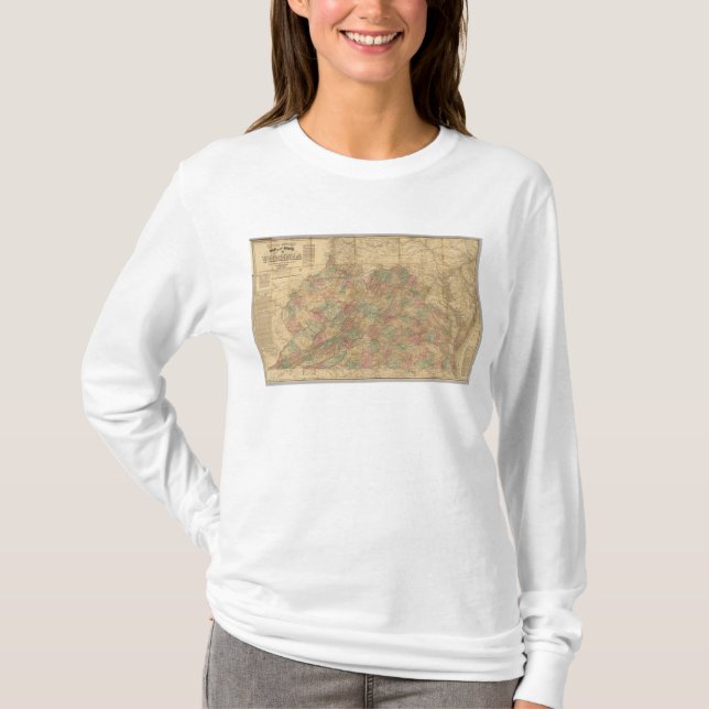 Lloyd's official map of the State of Virginia T-Shirt (Front)
