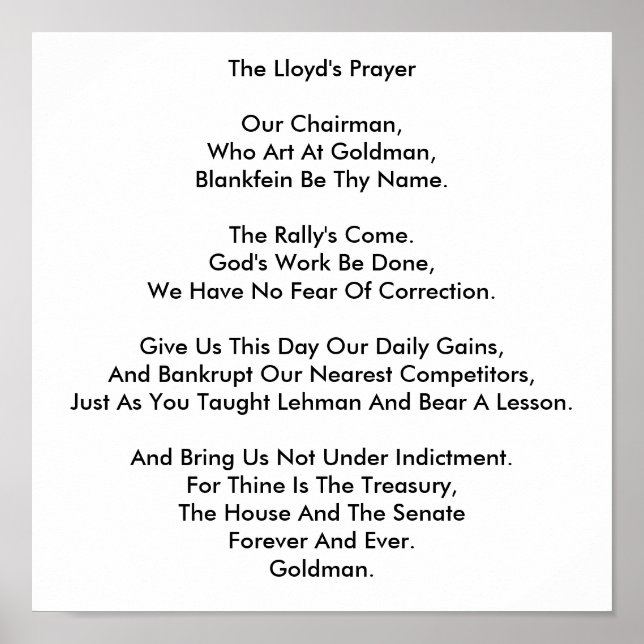 Lloyd's Prayer Poster (Front)