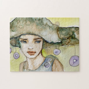llustration of a beautiful, delicate girl jigsaw puzzle