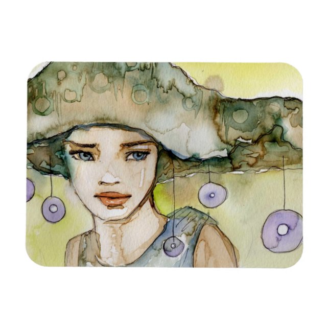 llustration of a beautiful, delicate  girl magnet (Horizontal)