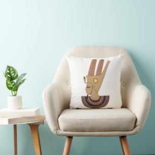llustration  of Antique Hathor Egyptian goddess  Cushion