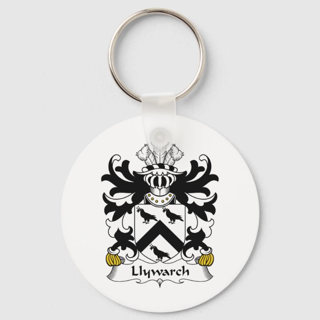 Llywarch Family Crest Key Ring (Front)