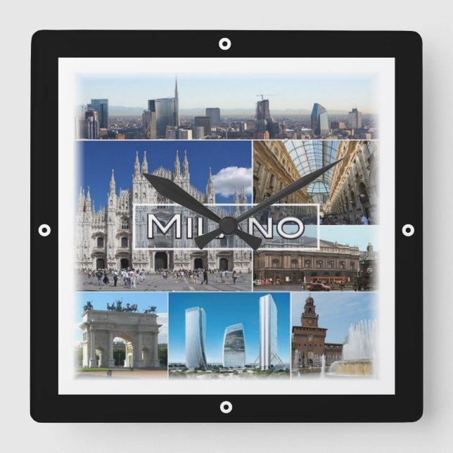 LMD004 MILAN, Milano, cathedral church, Square Wall Clock (Front)