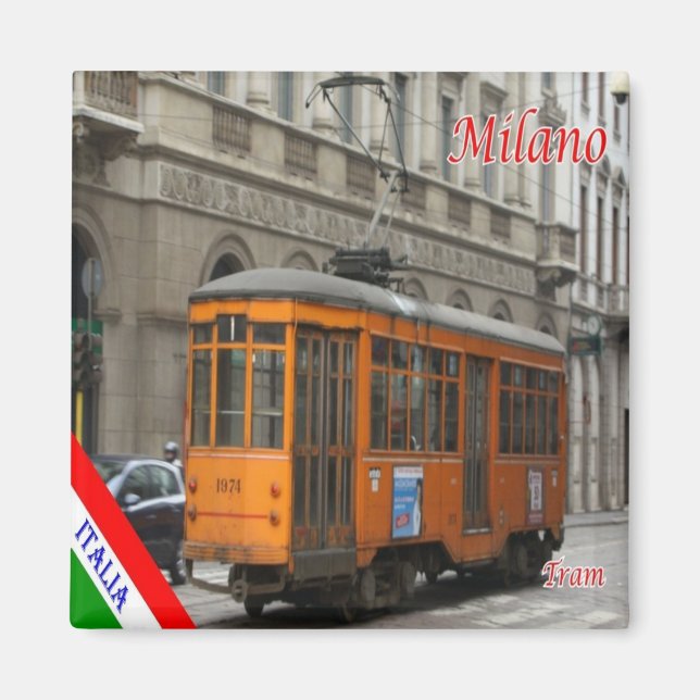 LMD007 MILAN TRAM line 1, Italy,  Fridge Magnet (Front)