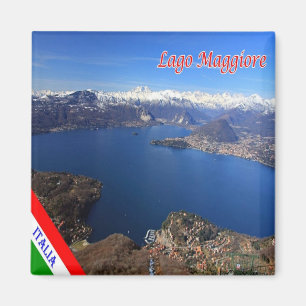 LMD077 LAKE MAGGIORE Aerial View,  Italy, Fridge Magnet