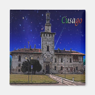 LMD083 CUSAGO, Castle, Lombardy, Italy, Fridge Magnet