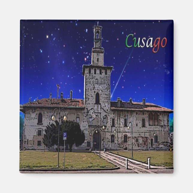 LMD083 CUSAGO, Castle, Lombardy, Italy, Fridge Magnet (Front)