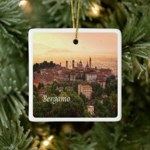 LMD111 BERGAMO sunrise, Lombardy, Italy, Ceramic Ornament