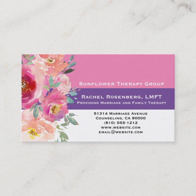 LMFT Licensed Marriage and Family Therapist Business Card (Front)
