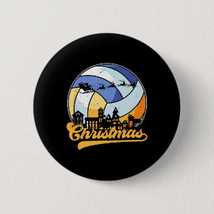 Lmko Volleyball Christmas Pajama Merry Xmas Volley 6 Cm Round Badge