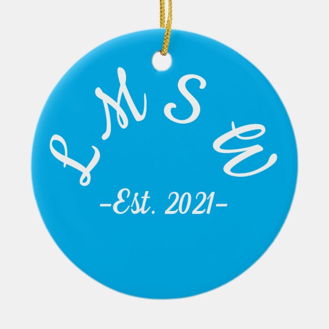 LMSW est. 2021 Ceramic Tree Decoration (Front)
