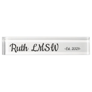 LMSW est. 2021 Nameplate