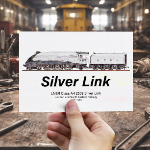 LNER Class A4 2509 Silver Link Steam Locomotive  Postcard