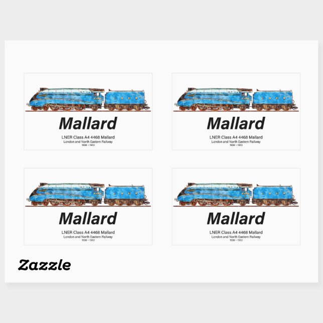 LNER Class A4 4468 Mallard - Fastest Steam Loco Rectangular Sticker (Sheet)