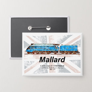 LNER Class A4 Mallard locomotive profile with flag