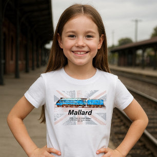 LNER Class A4 Mallard locomotive profile with flag T-Shirt
