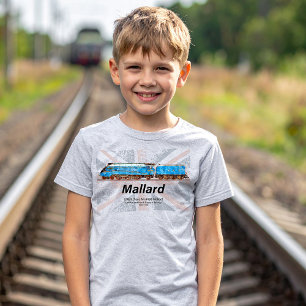 LNER Class A4 Mallard locomotive profile with flag T-Shirt