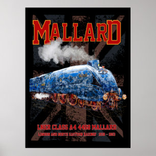 LNER Class A4 Mallard locomotive Union Jack flag Poster