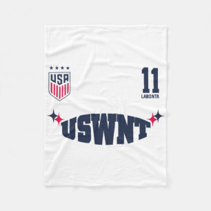 Lo’eau Labonta 11 White Uswnt Officially Licensed  Fleece Blanket